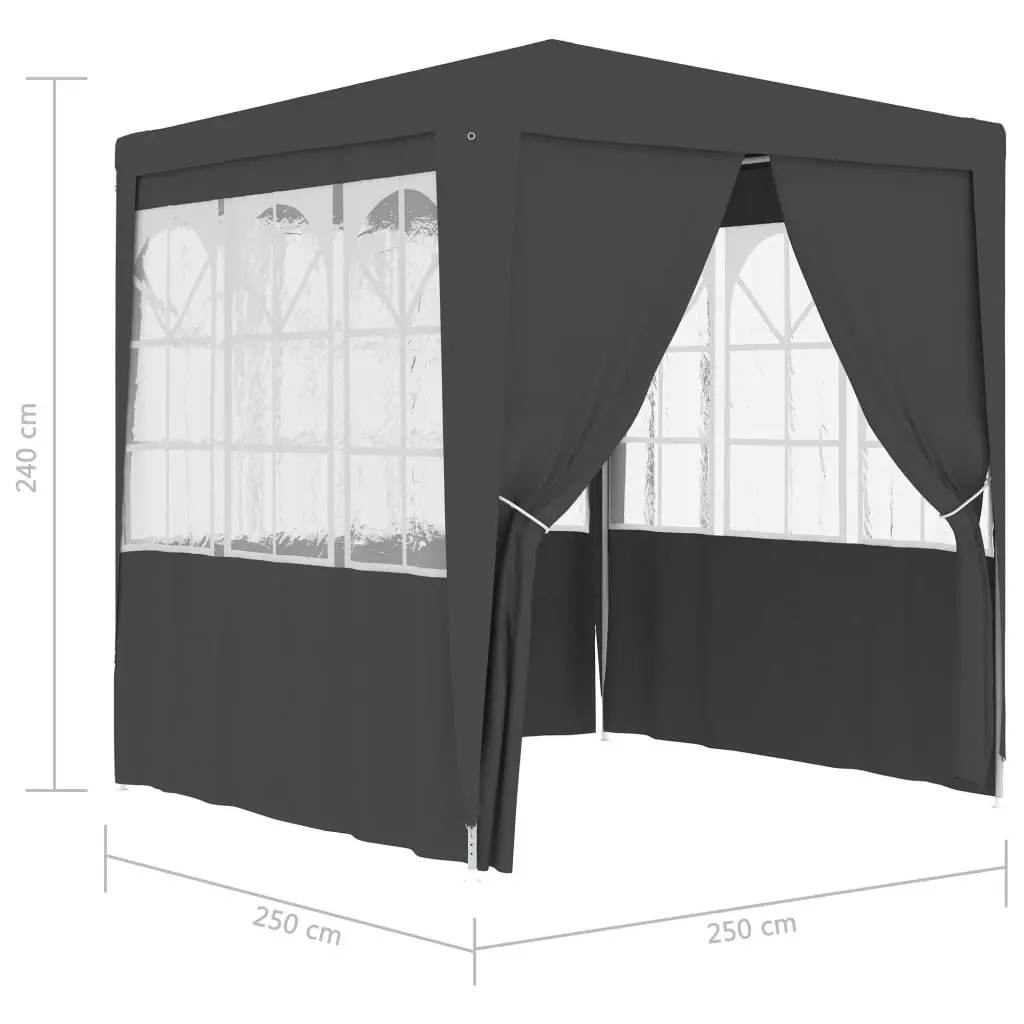 Professional Party Tent with Side Walls 2.5x2.5 m Anthracite 90 g/mÂ² 48533