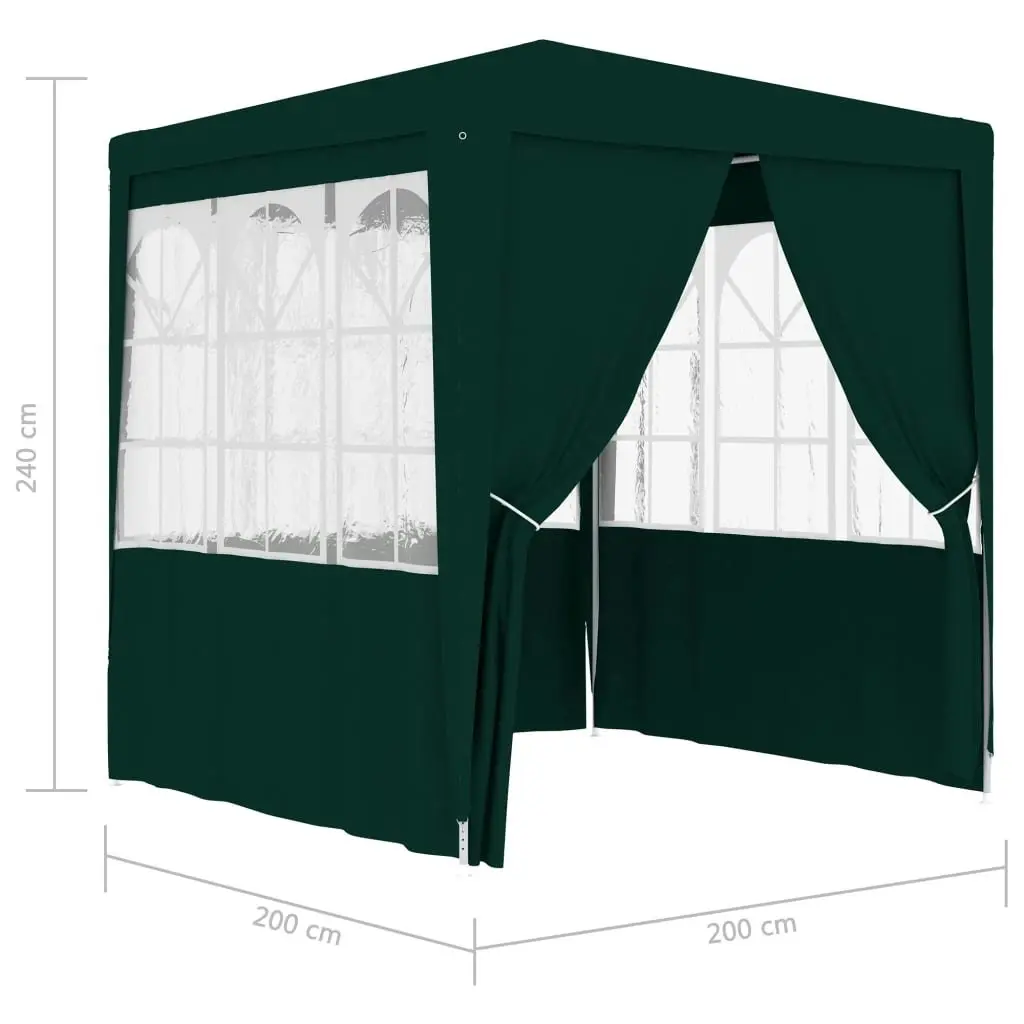 Professional Party Tent with Side Walls 2x2 m Green 90 g/mÂ² 48532