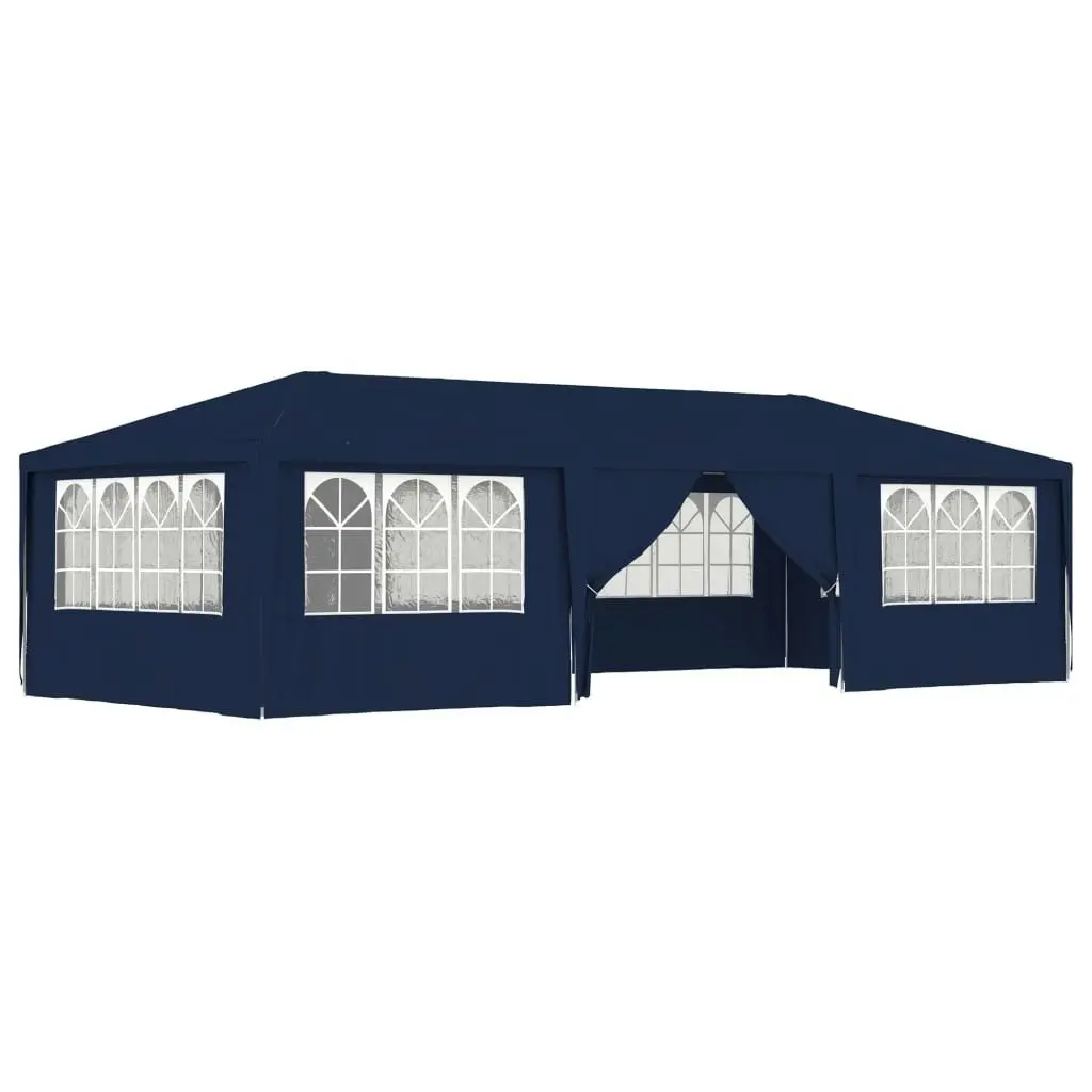 Professional Party Tent with Side Walls 4x9 m Blue 90 g/mÂ² 48530