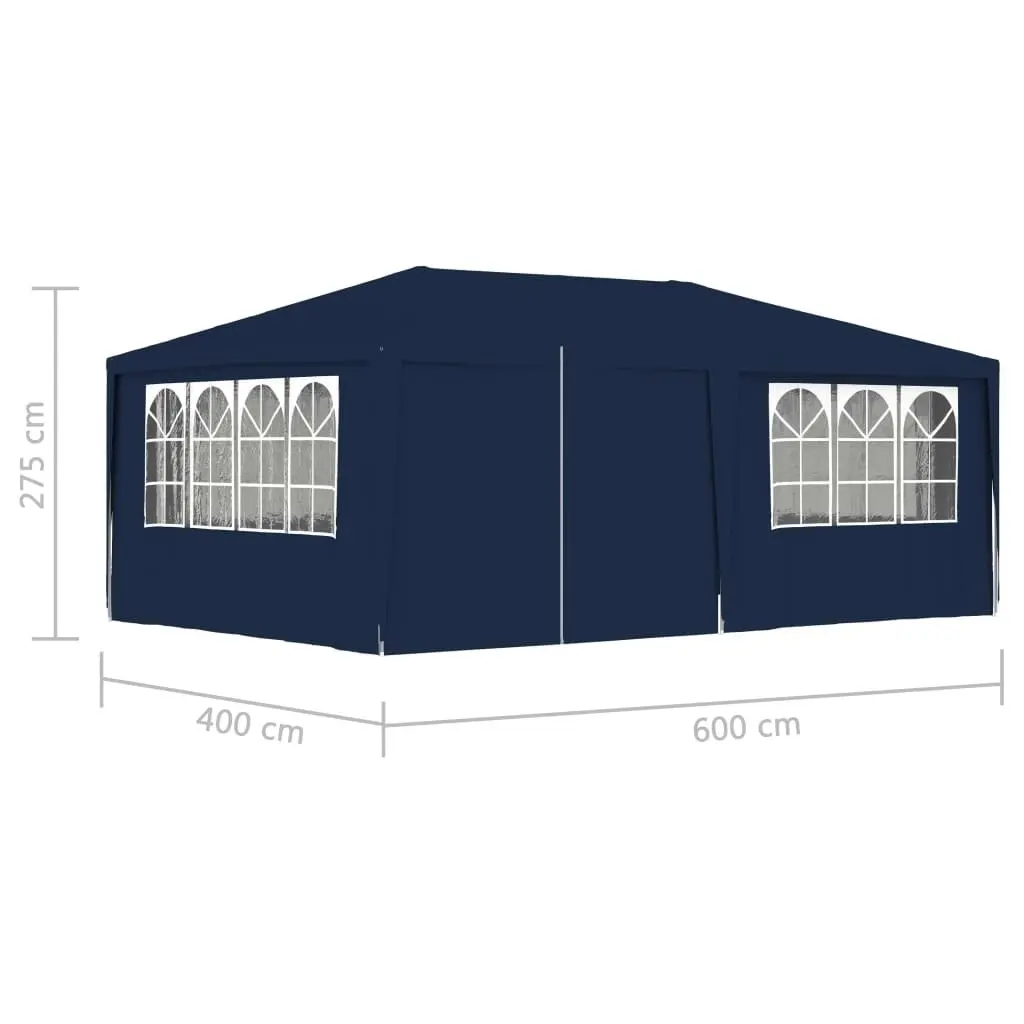 Professional Party Tent with Side Walls 4x6 m Blue 90 g/mÂ² 48528