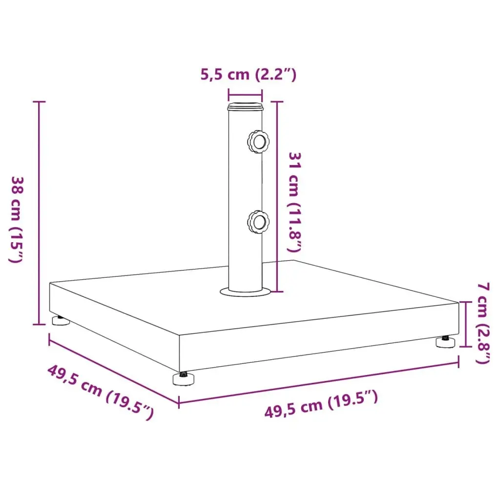 Parasol Base for Ø32/38/48 mm Poles 28 kg Square 368675