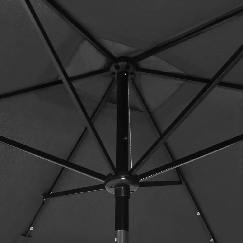 Parasol with LEDs and Steel Pole Anthracite 2x3 m 313788