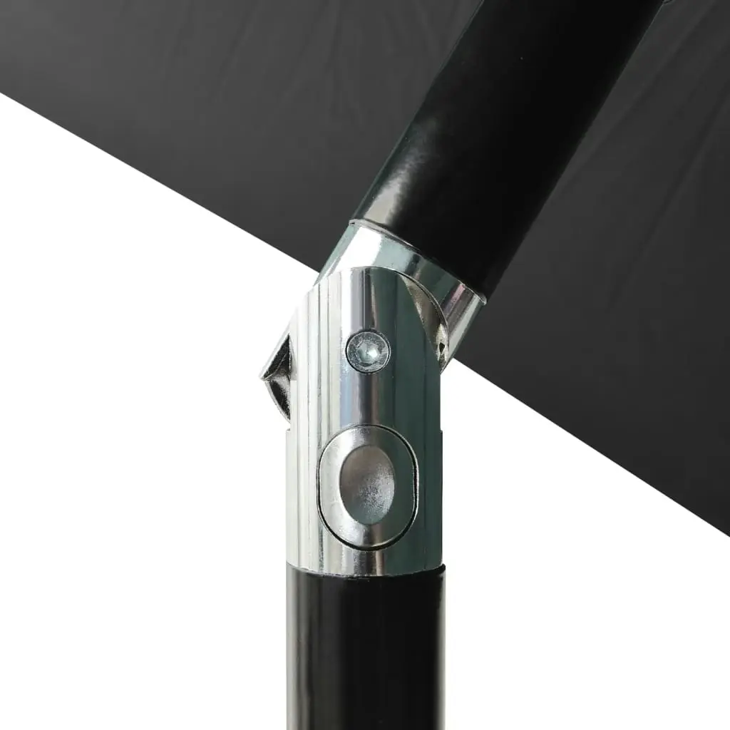 Parasol with LEDs and Steel Pole Anthracite 2x3 m 313788