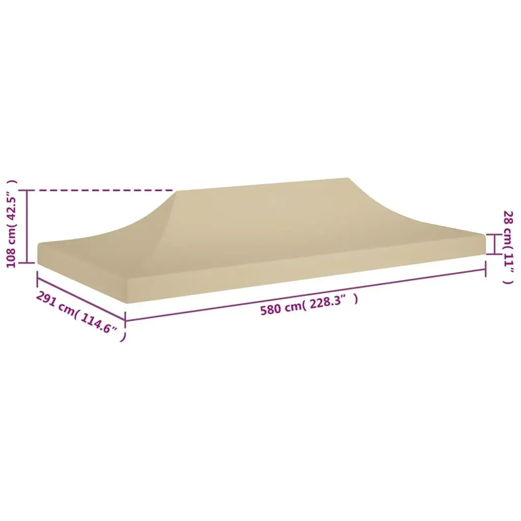 Party Tent Roof 6x3 m Beige 270 g/mÂ² 315327