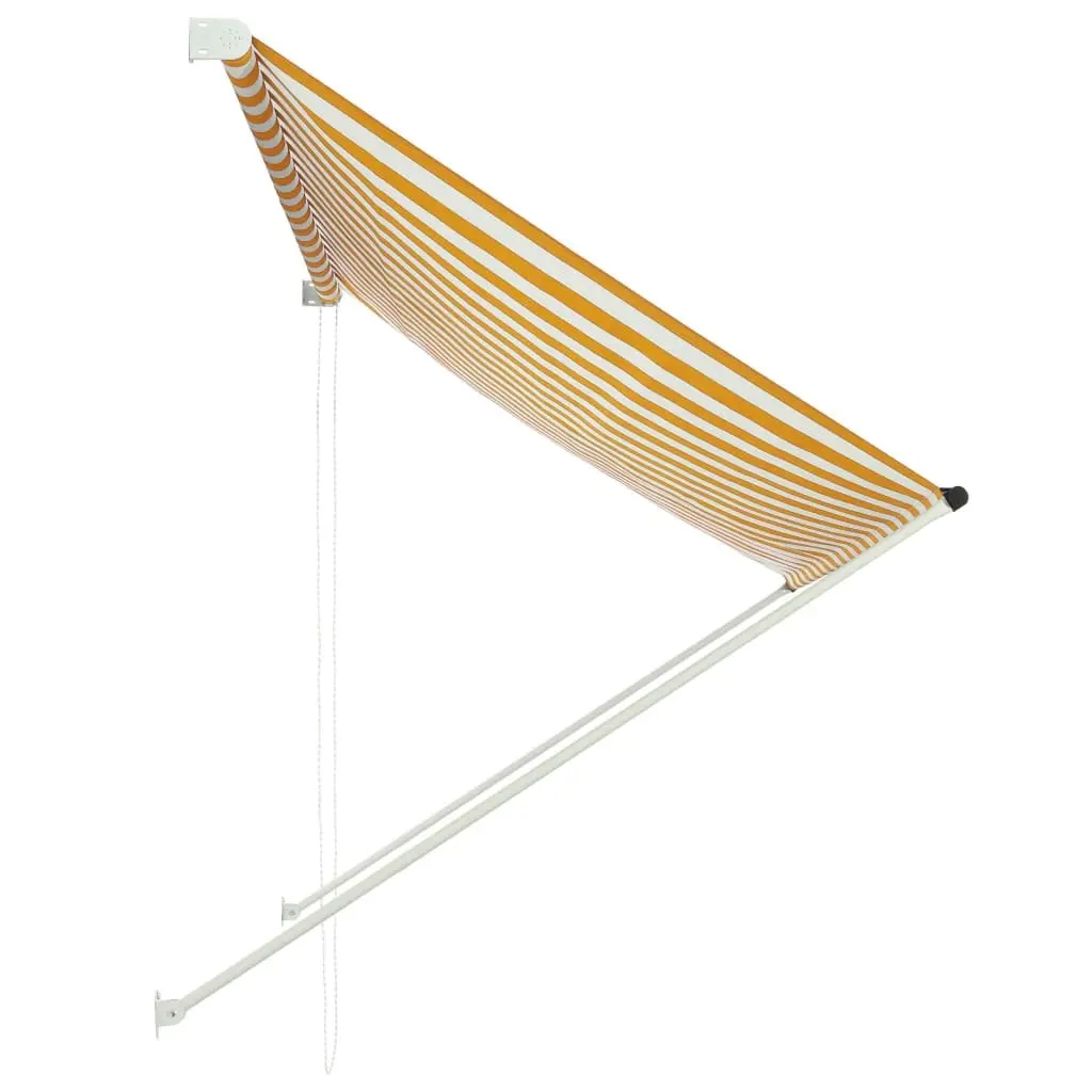 Retractable Awning 200x150 cm Yellow and White 143753