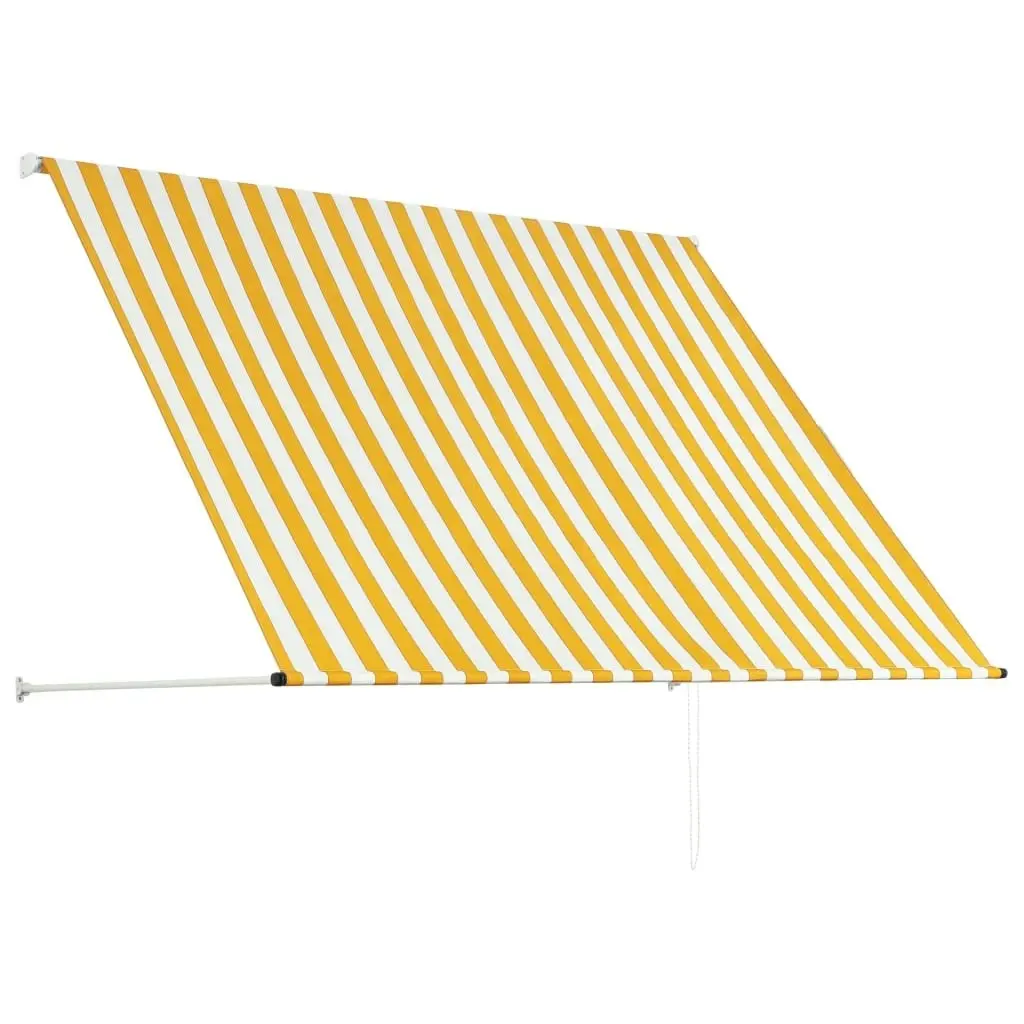 Retractable Awning 200x150 cm Yellow and White 143753