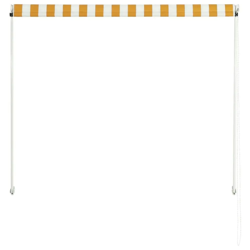 Retractable Awning 100x150 cm Yellow and White 145890