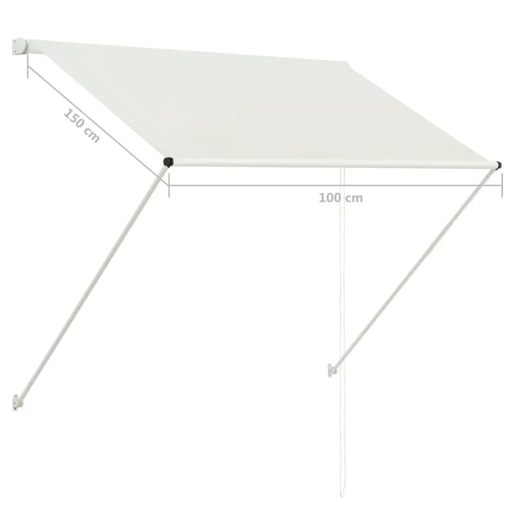 Retractable Awning 100x150 cm Cream 145892