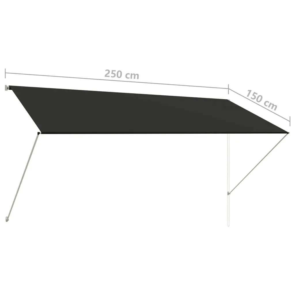 Retractable Awning 250x150 cm Anthracite 143760