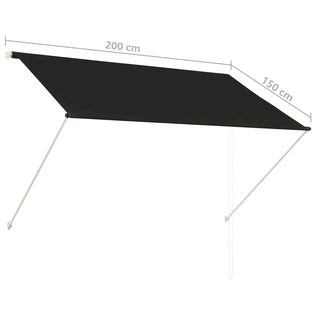 Retractable Awning 200x150 cm Anthracite 143759