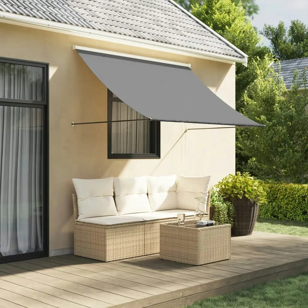 Retractable Awning Anthracite 200x150 cm Fabric and Steel 368752