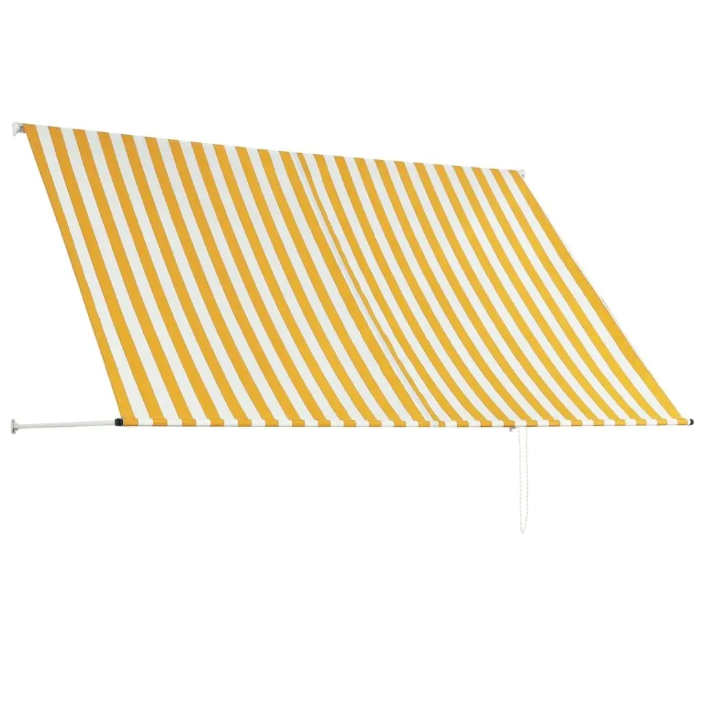 Retractable Awning 250x150 cm Yellow and White 143754