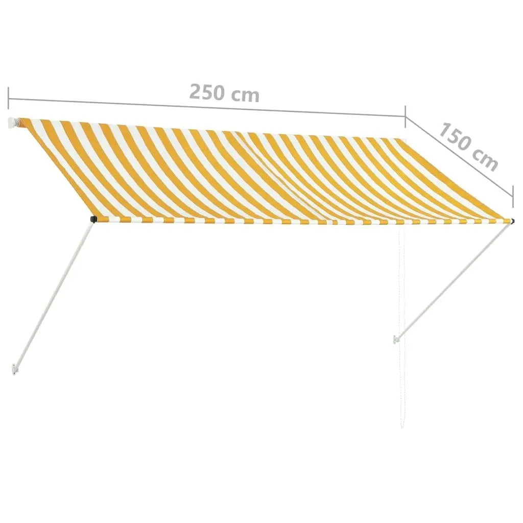 Retractable Awning 250x150 cm Yellow and White 143754