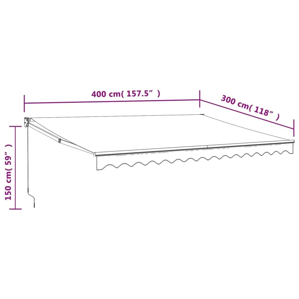 Retractable Awning Anthracite 4x3 m Fabric and Aluminium 3154438