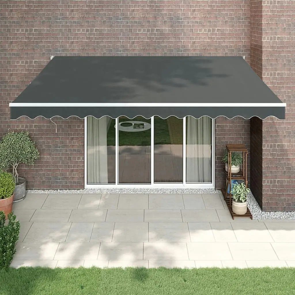 Retractable Awning Anthracite 4x3 m Fabric and Aluminium 3154438