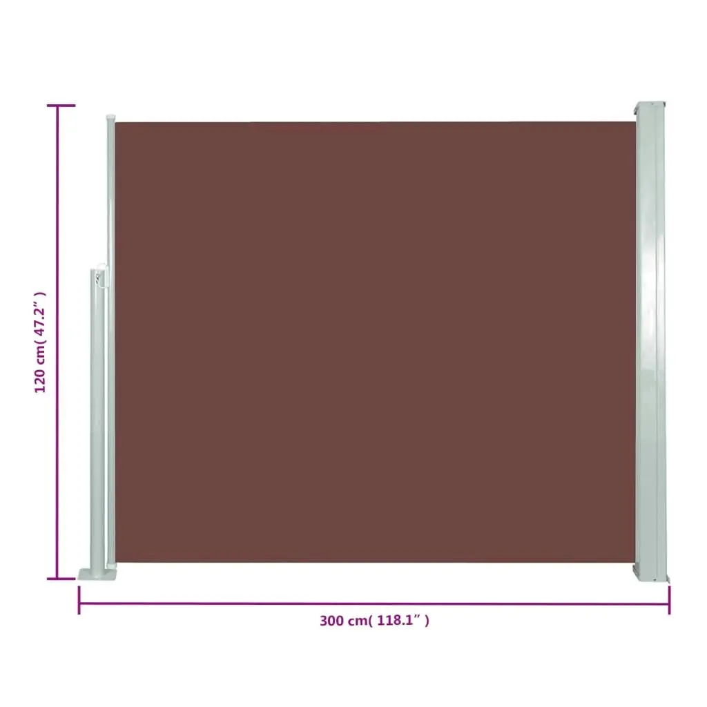 Retractable Side Awning 120 x 300 cm Brown 45364