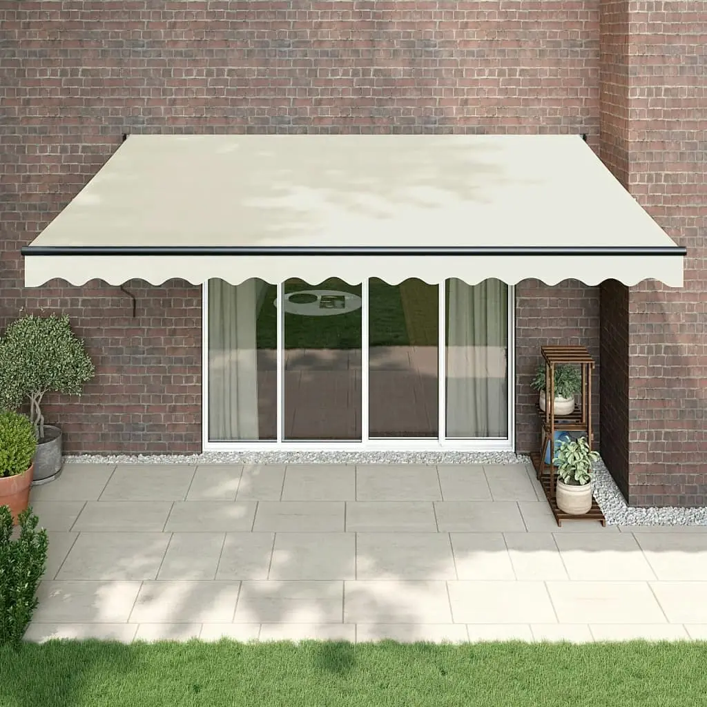 Retractable Awning Cream 4x3 m Fabric and Aluminium 3154453