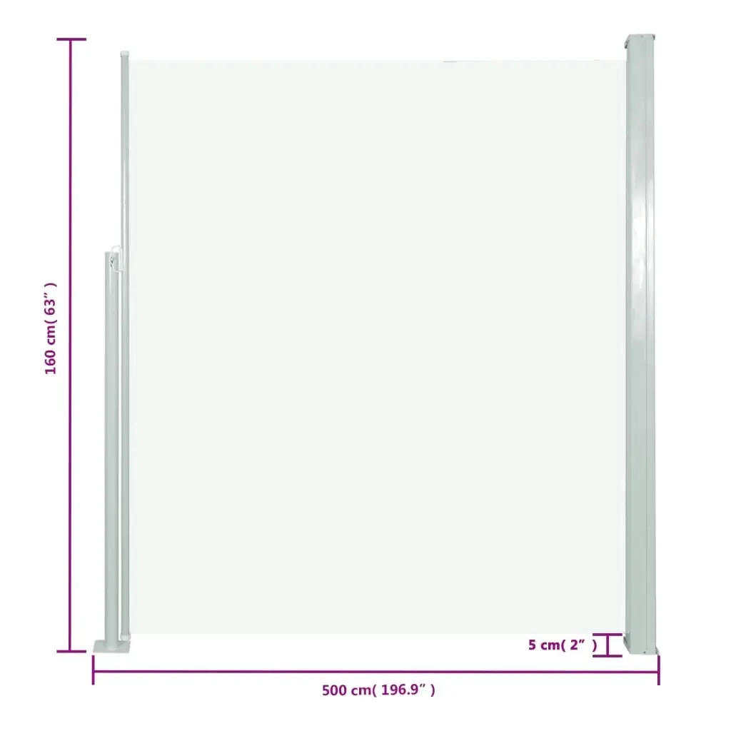 Retractable Side Awning 160 x 500 cm Cream 45461