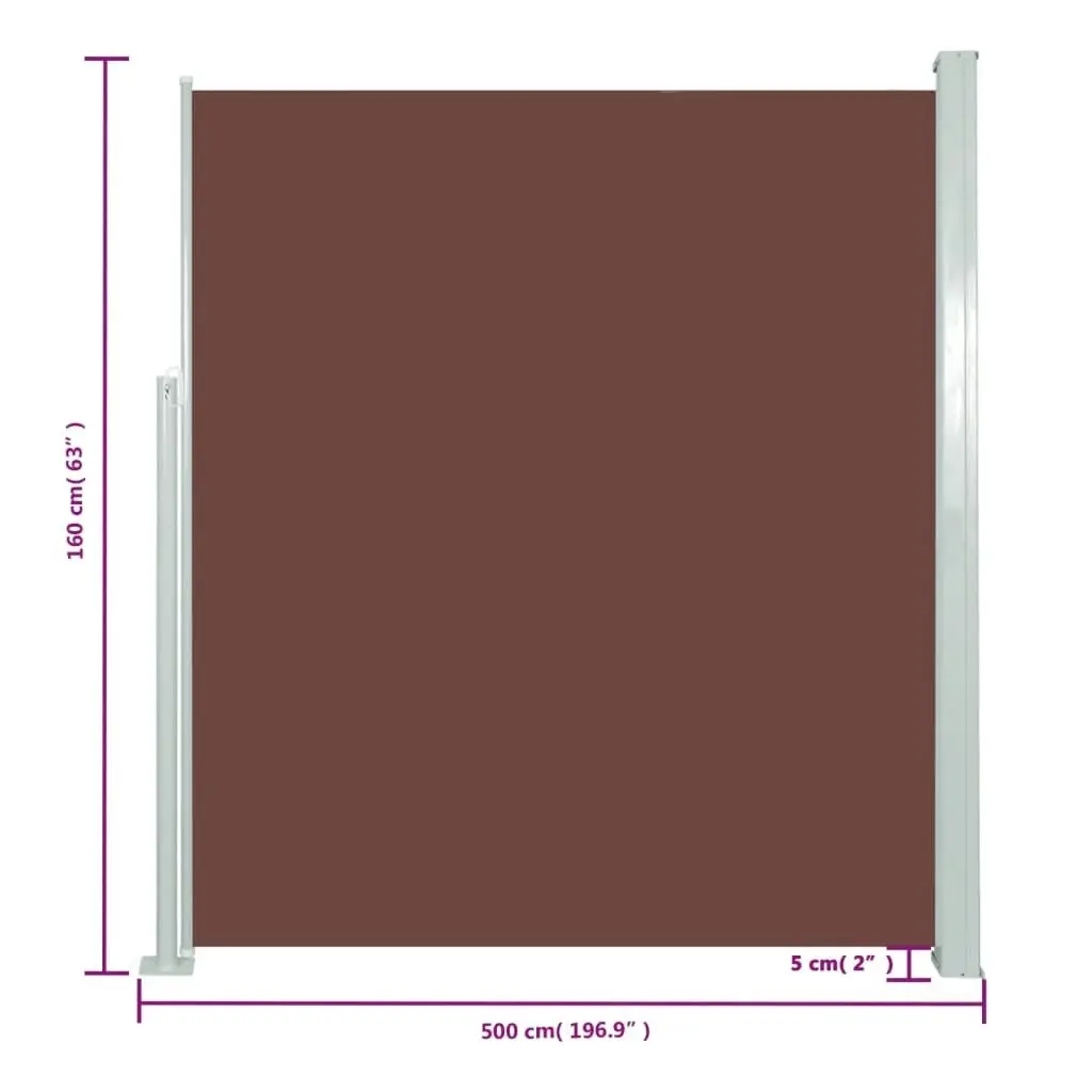 Retractable Side Awning 160 x 500 cm Brown 45465