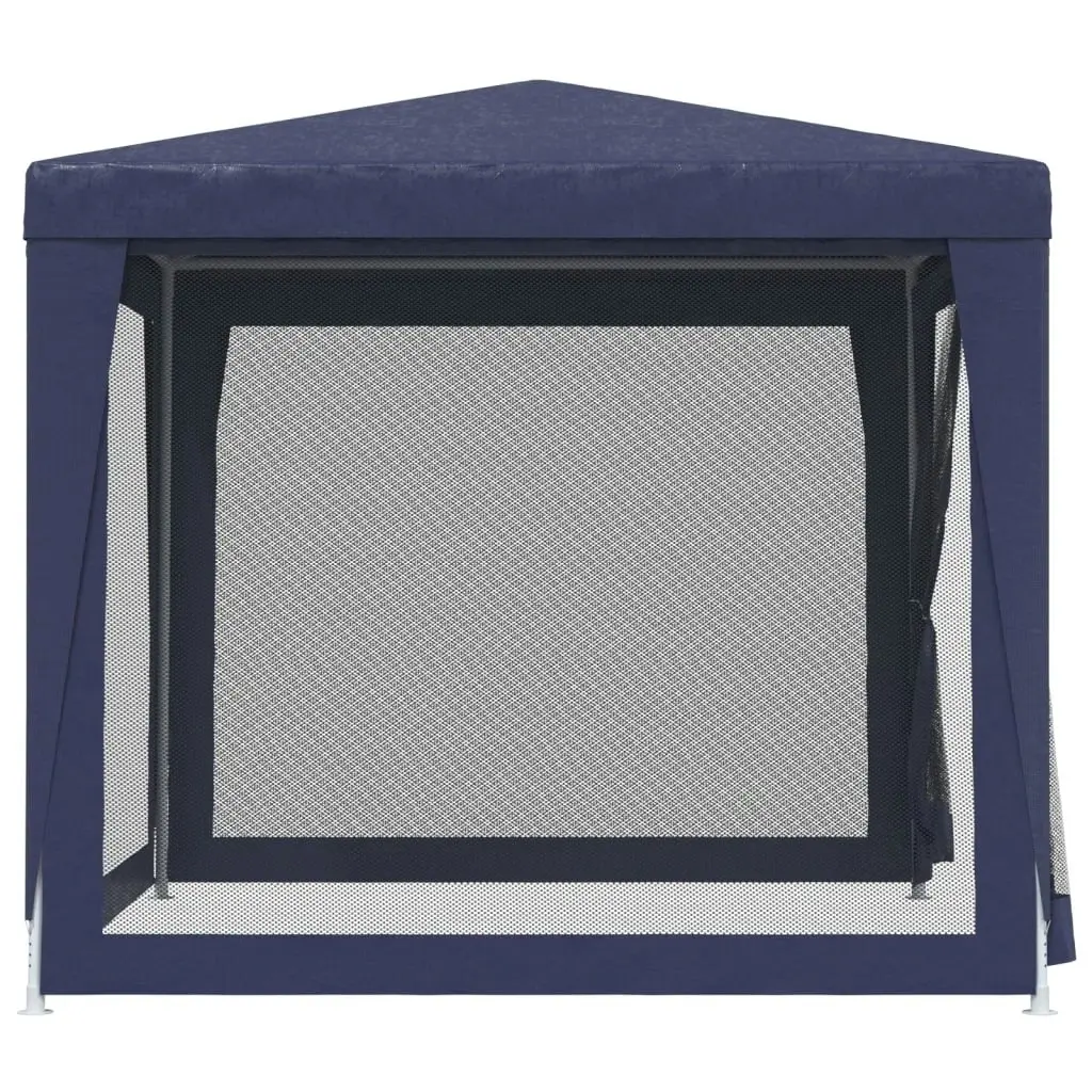 Party Tent with 4 Mesh Sidewalls Blue 2.5x2.5 m HDPE 319222