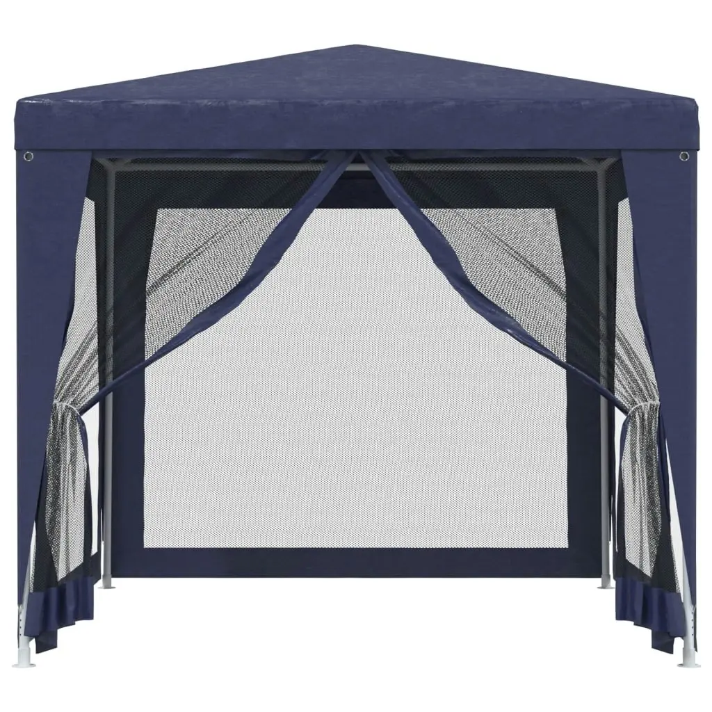 Party Tent with 4 Mesh Sidewalls Blue 2.5x2.5 m HDPE 319222