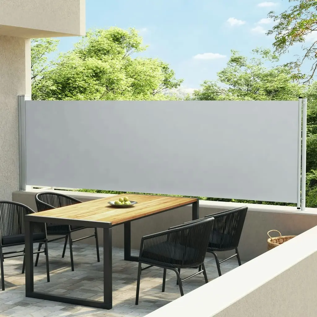 Patio Retractable Side Awning 140x600 cm Grey 313373