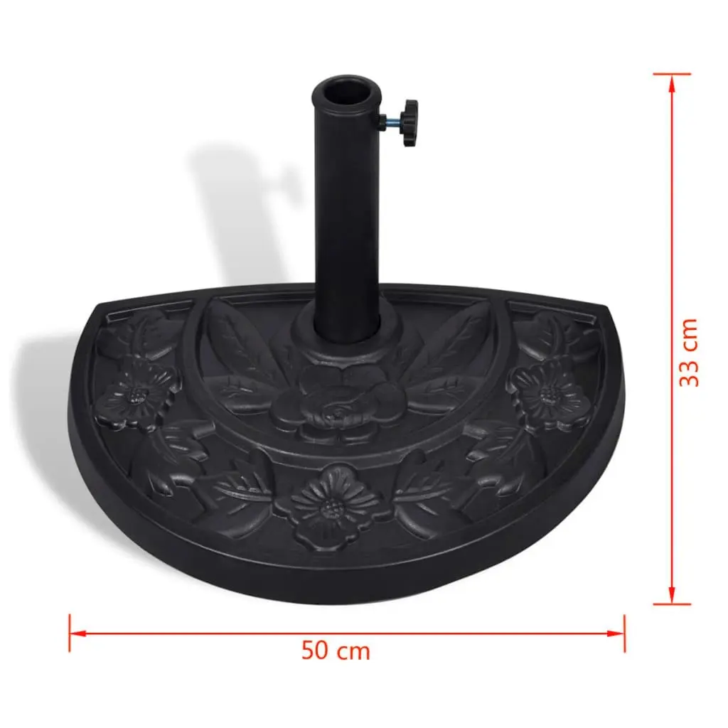 Resin Half Round Parasol Base 40820