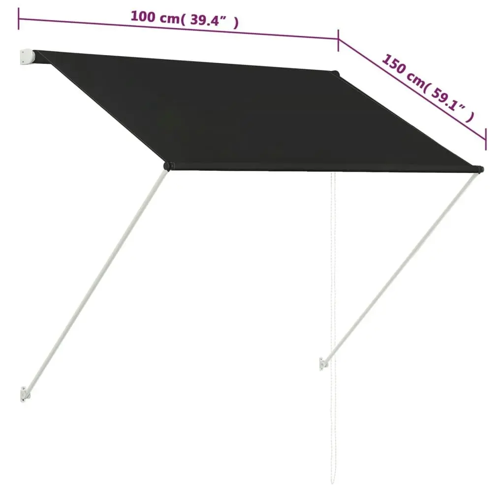 Retractable Awning 100x150 cm Anthracite 145891