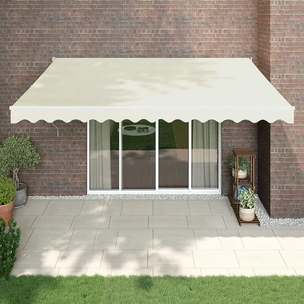 Retractable Awning Cream 4x3 m Fabric and Aluminium 3154428