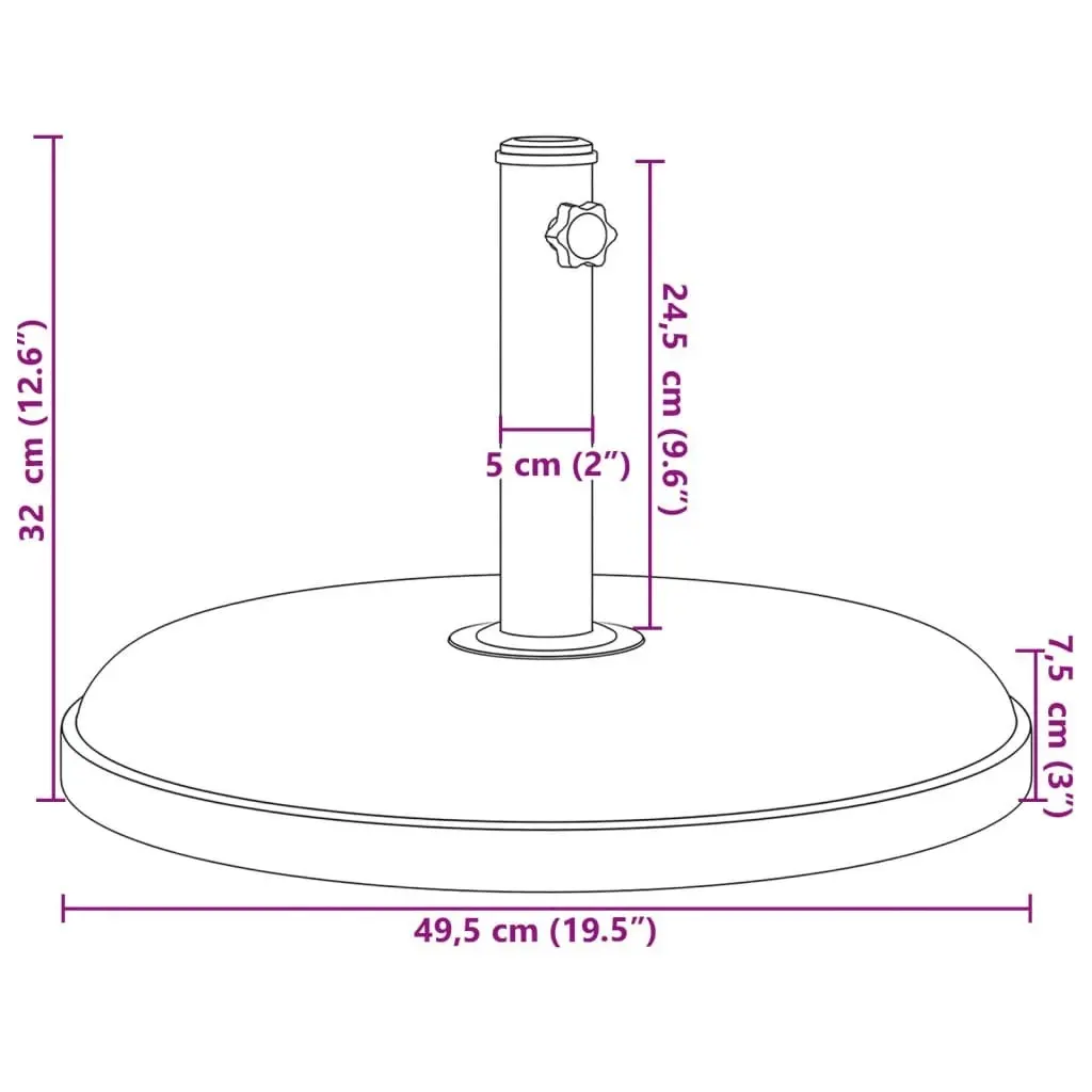 Parasol Base for Ø32/35/38 mm Poles 25 kg Round 368671