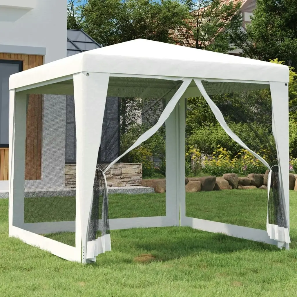 Party Tent with 4 Mesh Sidewalls 2.5x2.5 m White 48521