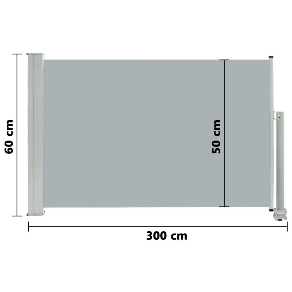 Patio Retractable Side Awning 60x300 cm Grey 48354