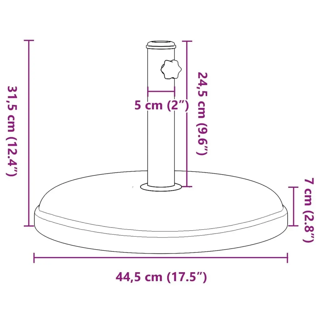 Parasol Base for Ã˜32/35/38 mm Poles 15 kg Round 368673