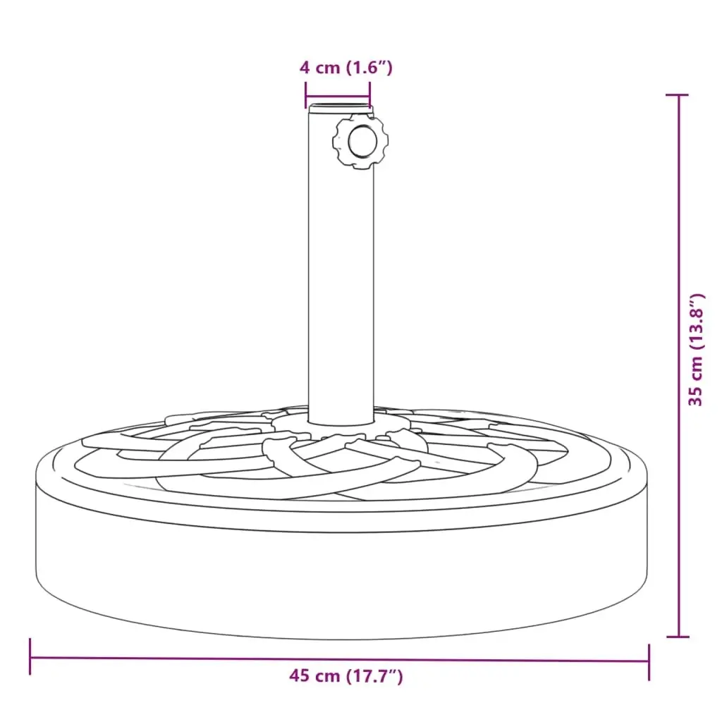 Parasol Base for Ø38 / 48 mm Poles 25 kg Round 4007978