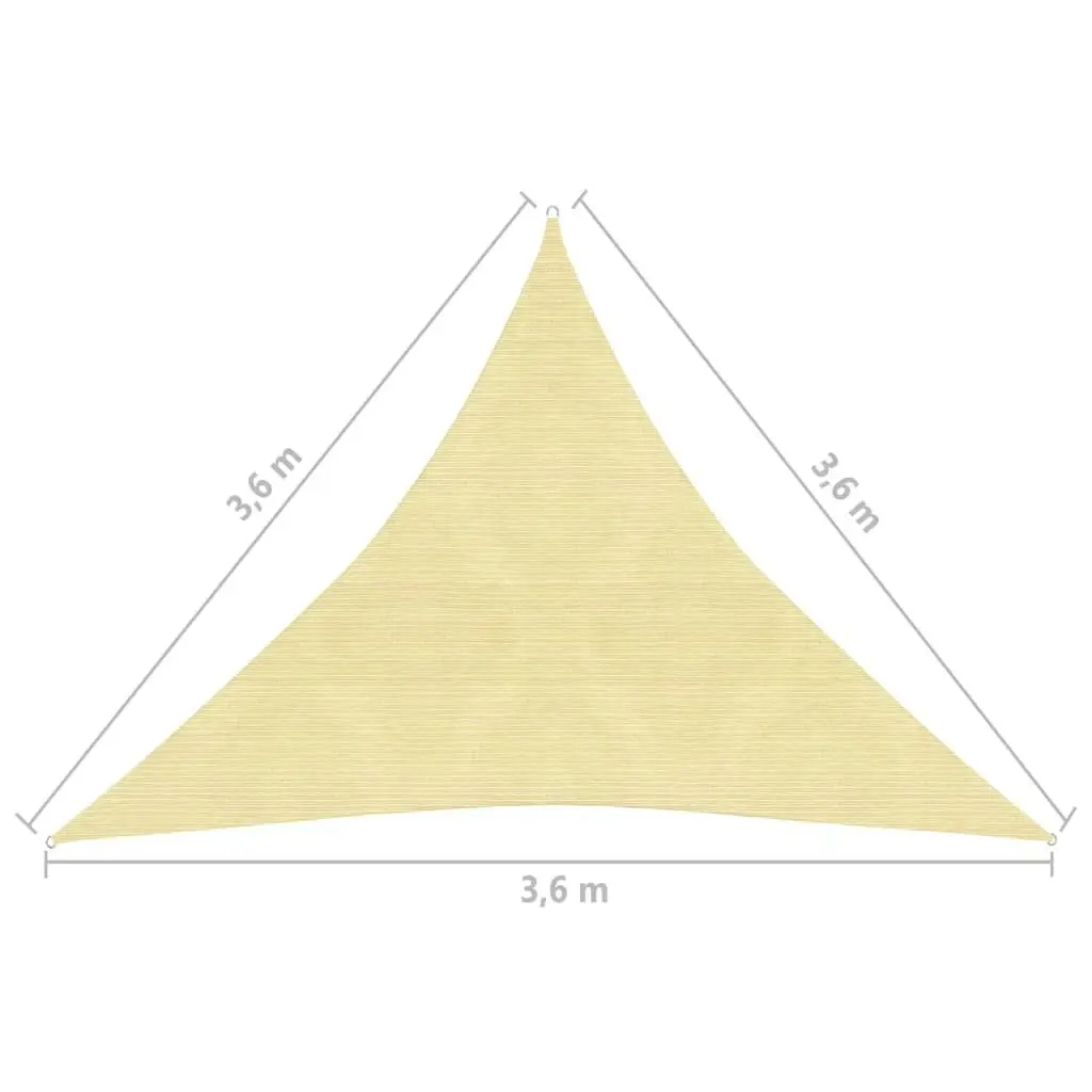 Sunshade Sail HDPE Triangular 3.6x3.6x3.6 m Beige 42285