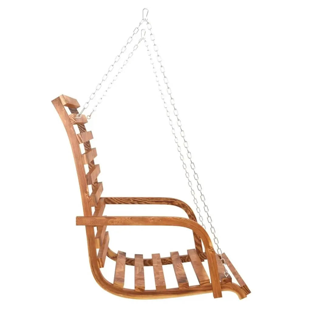 Swing Bench with Canopy Solid Wood Spruce with Teak Finish 3200621