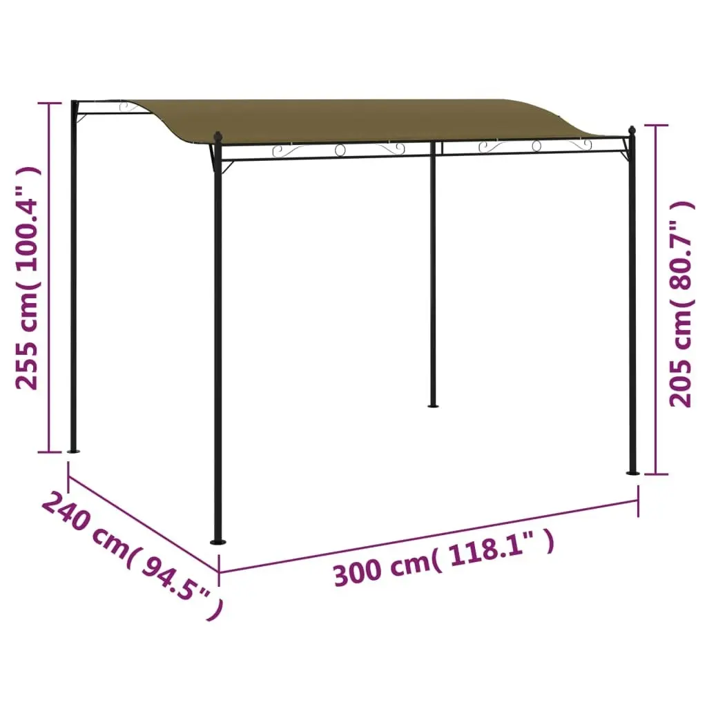 Sunshade Awning 3x2.4 m Taupe 180 g/mÂ² 312216