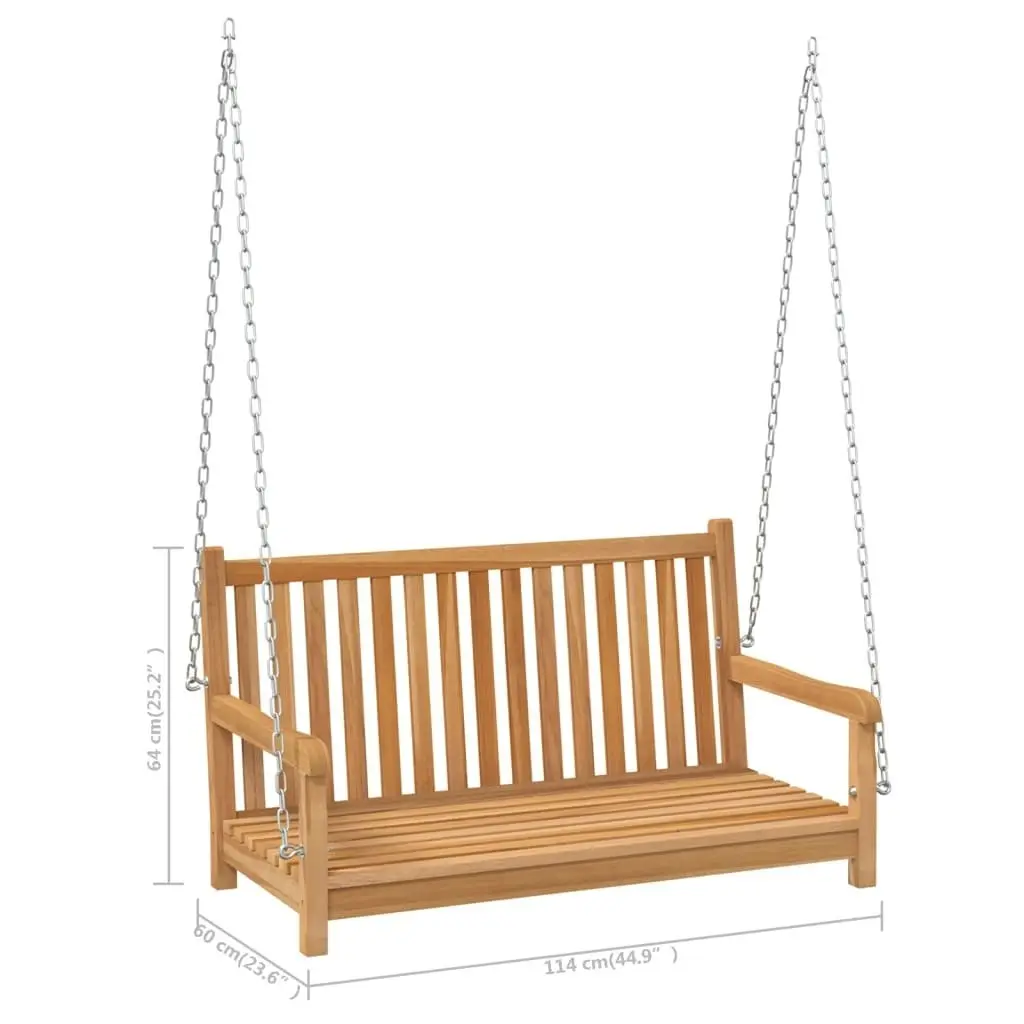 Swing Bench Solid Teak Wood 114x60x64 cm 316628