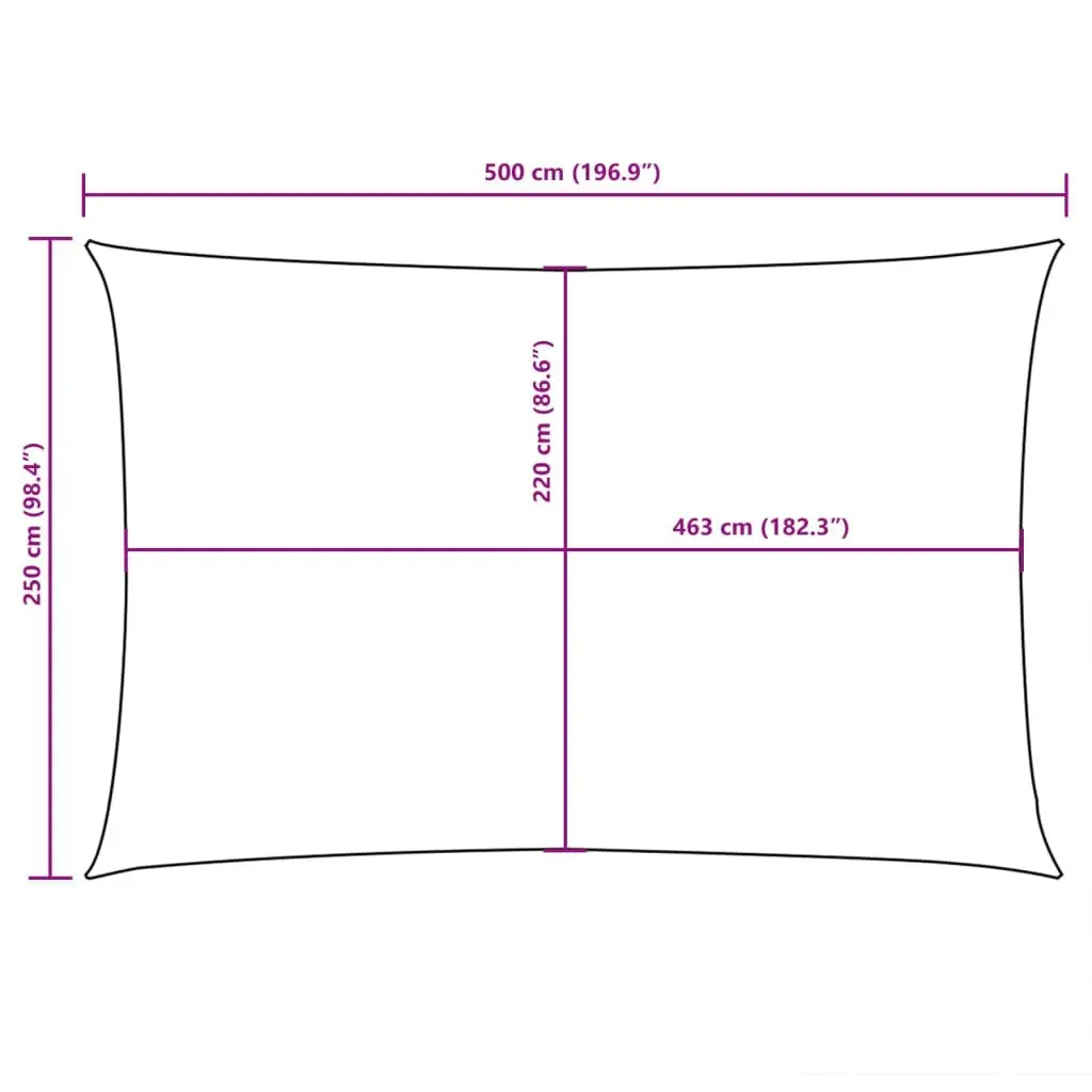 Sunshade Sail Oxford Fabric Rectangular 2.5x5 m White 135264