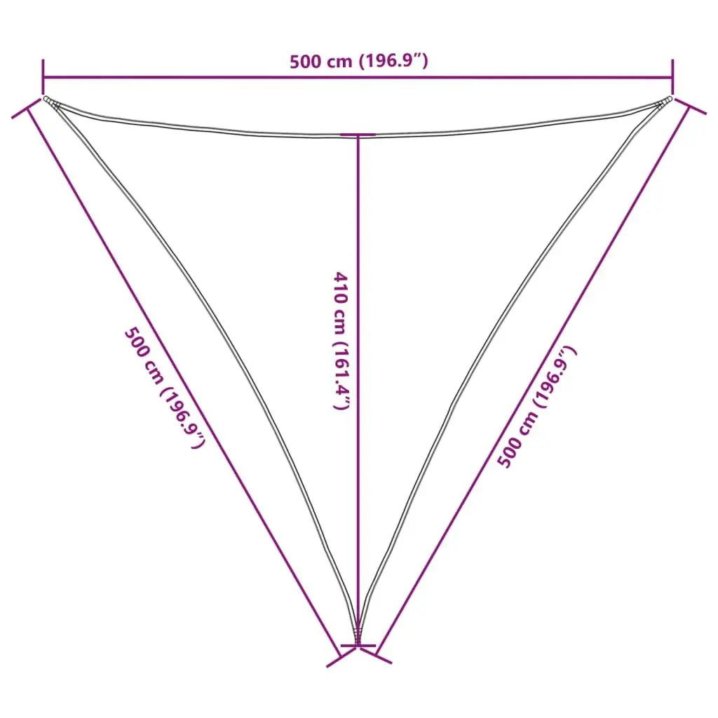 Sunshade Sail Oxford Fabric Triangular 5x5x5 m Cream 42301