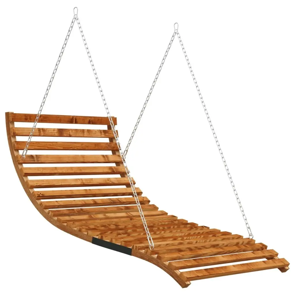 Swing Bed with Canopy Solid Wood Spruce with Teak Finish 3200620