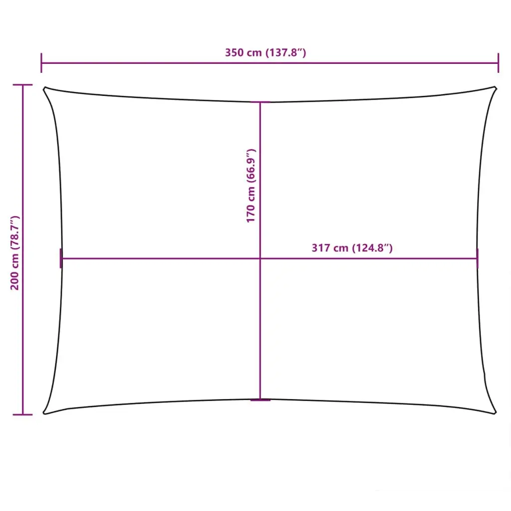 Sunshade Sail Oxford Fabric Rectangular 2x3.5 m White 135256