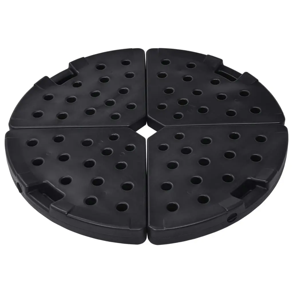 Umbrella Base Fan-shaped 4 pcs Black 47857