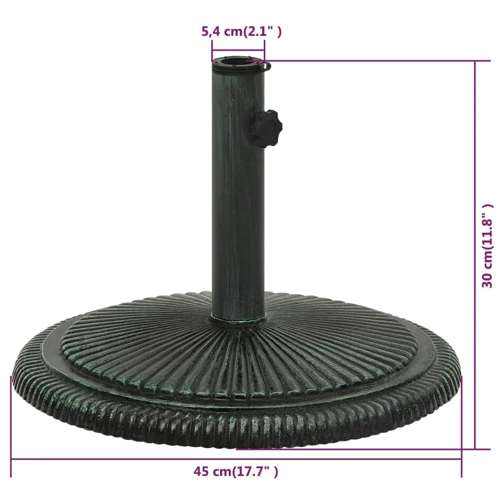 Umbrella Base Green 45x45x30 cm Cast Iron 317769