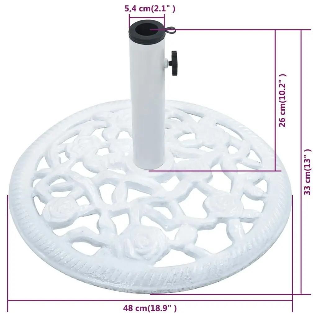 Umbrella Base White 12 kg 48 cm Cast Iron 47860