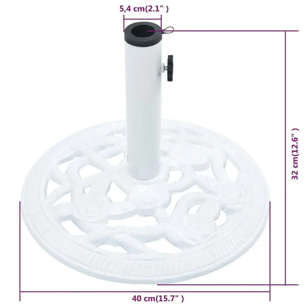 Umbrella Base White 9 kg 40 cm Cast Iron 47864