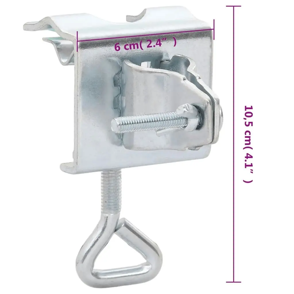 Umbrella Clamps for Balcony 2 pcs 32 mm Galvanised Steel 4003384