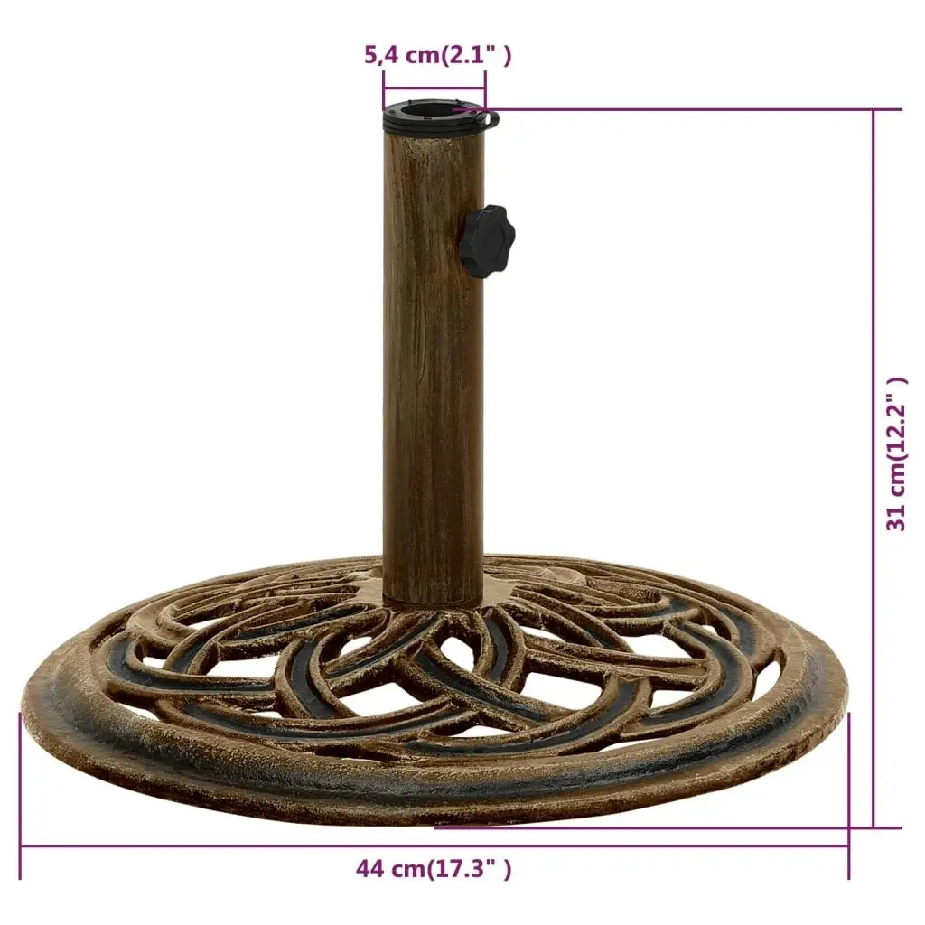 Umbrella Base Bronze 44x44x31 cm Cast Iron 317758