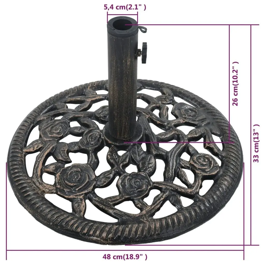 Umbrella Base Bronze 12 kg 48 cm Cast Iron 47861