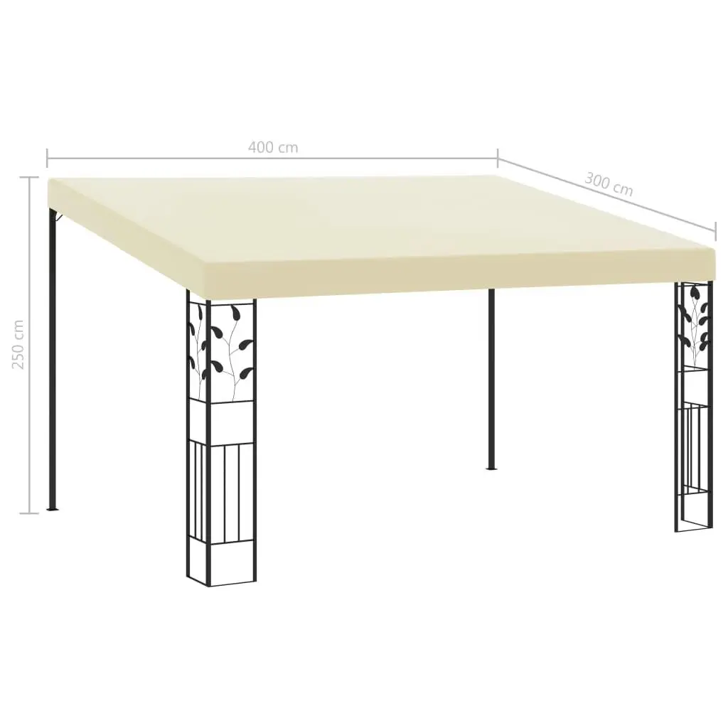 Wall-mounted Gazebo 4x3x2.5 m Cream 47998